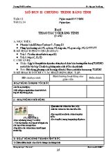 Kế hoạch dạy học Tin học 7 - Tiết 23+24, Bài 6 Thao tác với bảng tính (2 tiết) - Năm học 2016-2017 - Nguyễn Văn Dũng
